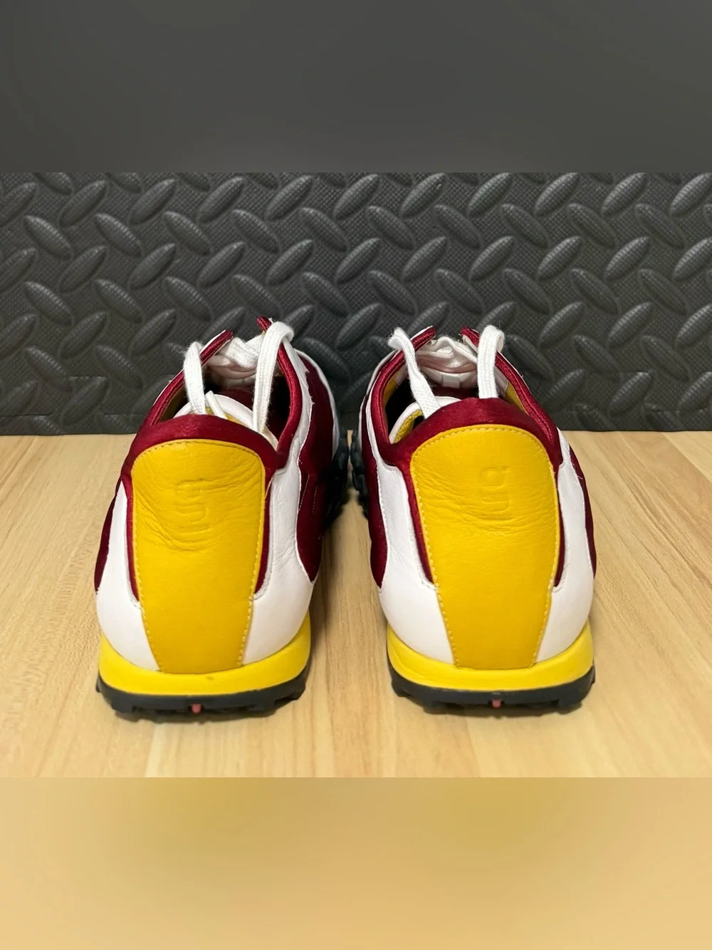 RARE Y2K Vintage Nike Lab G Series Quilted Shoes Burgundy Black Womens Size 6.5